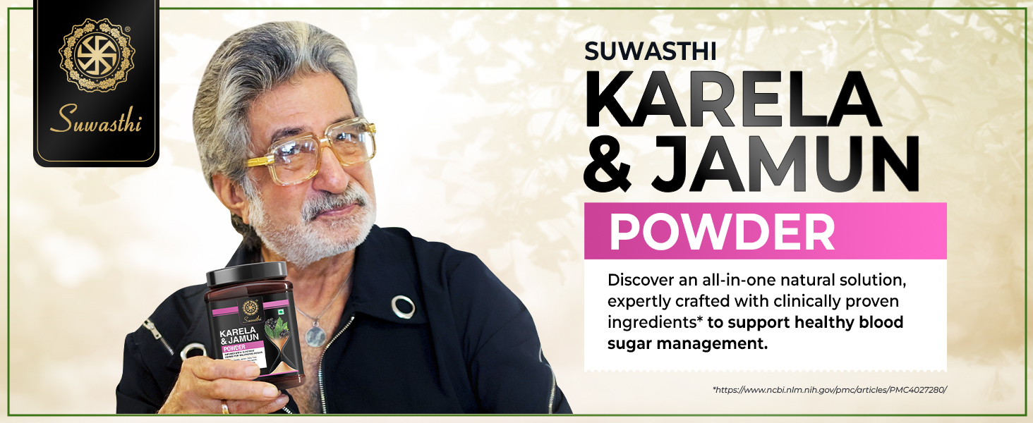 Suwasthi karela jamun powder with 13 potent herbs helps regulate sugar management - 250 gm