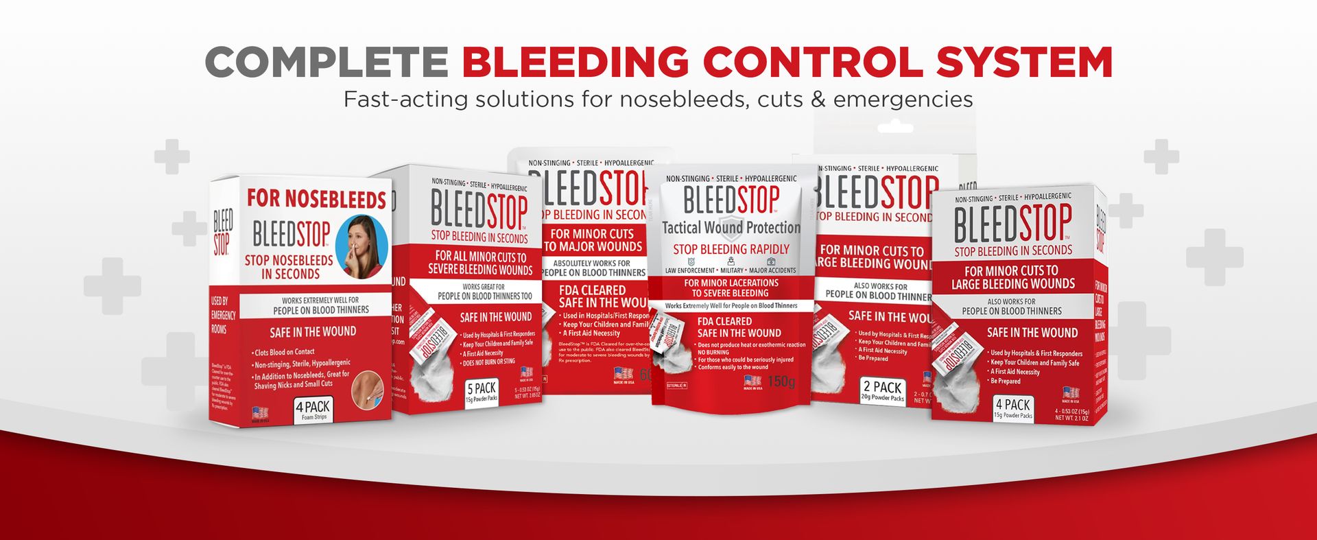 BleedStop™ First Aid Powder for Blood Clotting, Trauma Kit, Blood Thinner Patients, Camping Safety, and Survival Equipment for Moderate to Severe Bleeding Wounds or Nosebleeds - 4 (15g) Pouches
