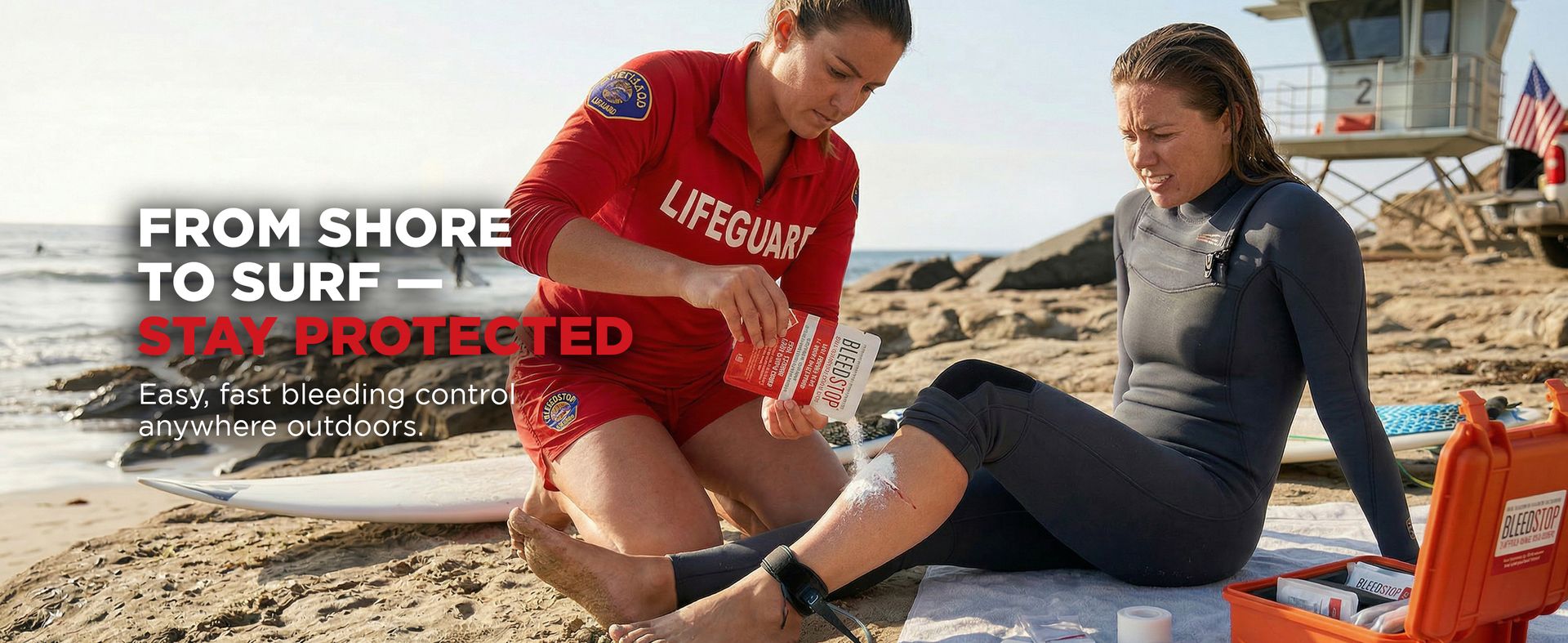 BleedStop™ First Aid Powder for Blood Clotting, Trauma Kit, Blood Thinner Patients, Camping Safety, and Survival Equipment for Moderate to Severe Bleeding Wounds or Nosebleeds - 4 (15g) Pouches