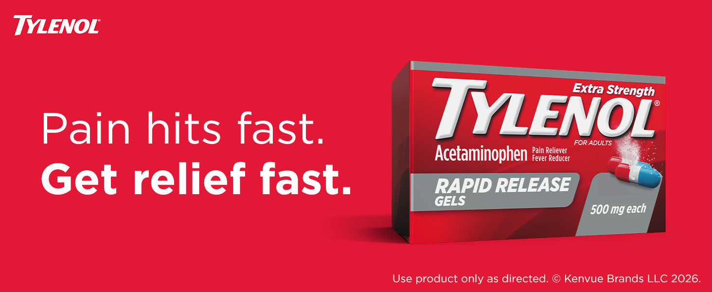 Tylenol Extra Strength Rapid Release Gels, 500 mg Acetaminophen, 100 Ct