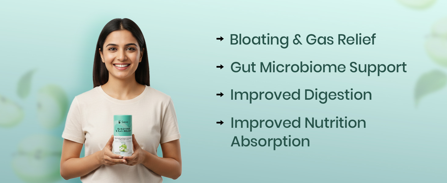 Sova Pop To Debloat Powder Prevent Gassiness, Bloating & Discomfort with 10 Billion CFUs for Healthy Digestion | Clinically Researched Prebiotics, Probiotics & Digestive Enzymes | 15 Sachets
