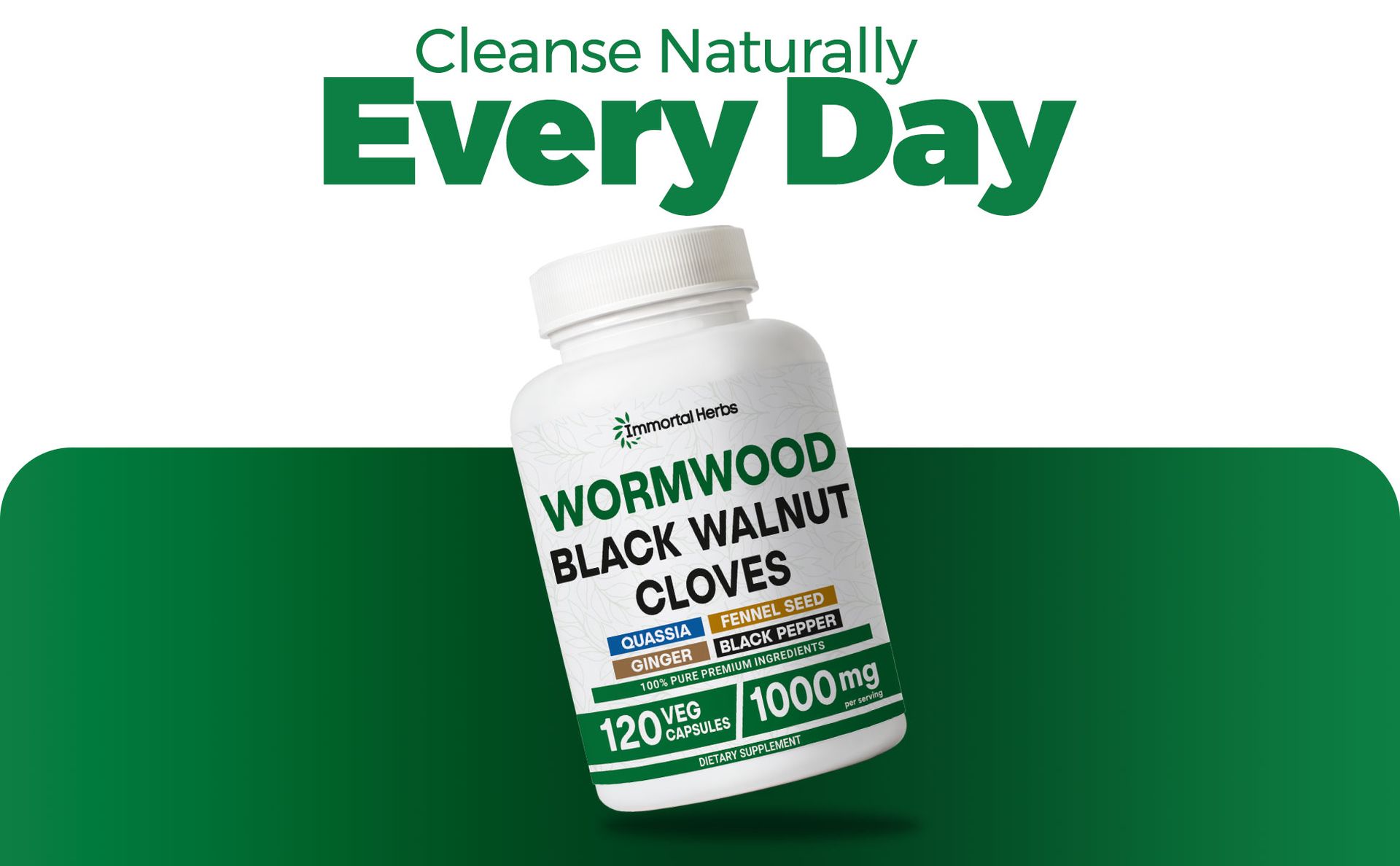 Wormwood Black Walnut Clove Cleanse Extract, 7-in-1 Complex, 120 Pills, Herbal Supplement for Adults, Vegan, Non-GMO & Gluten Free Sweet Wormwood Capsules