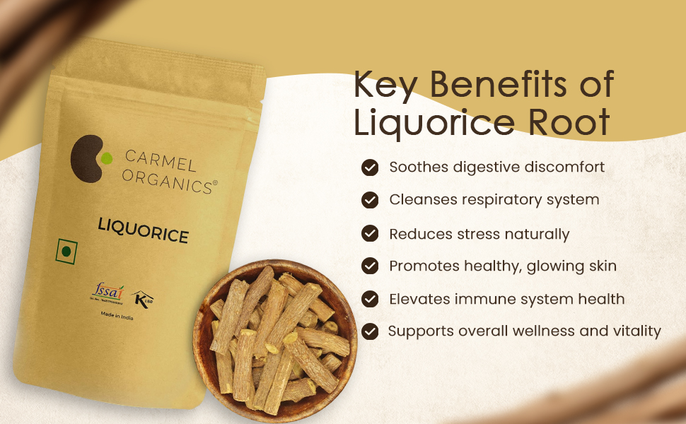 CARMEL ORGANICS Liquorice Root Whole 100 Grams