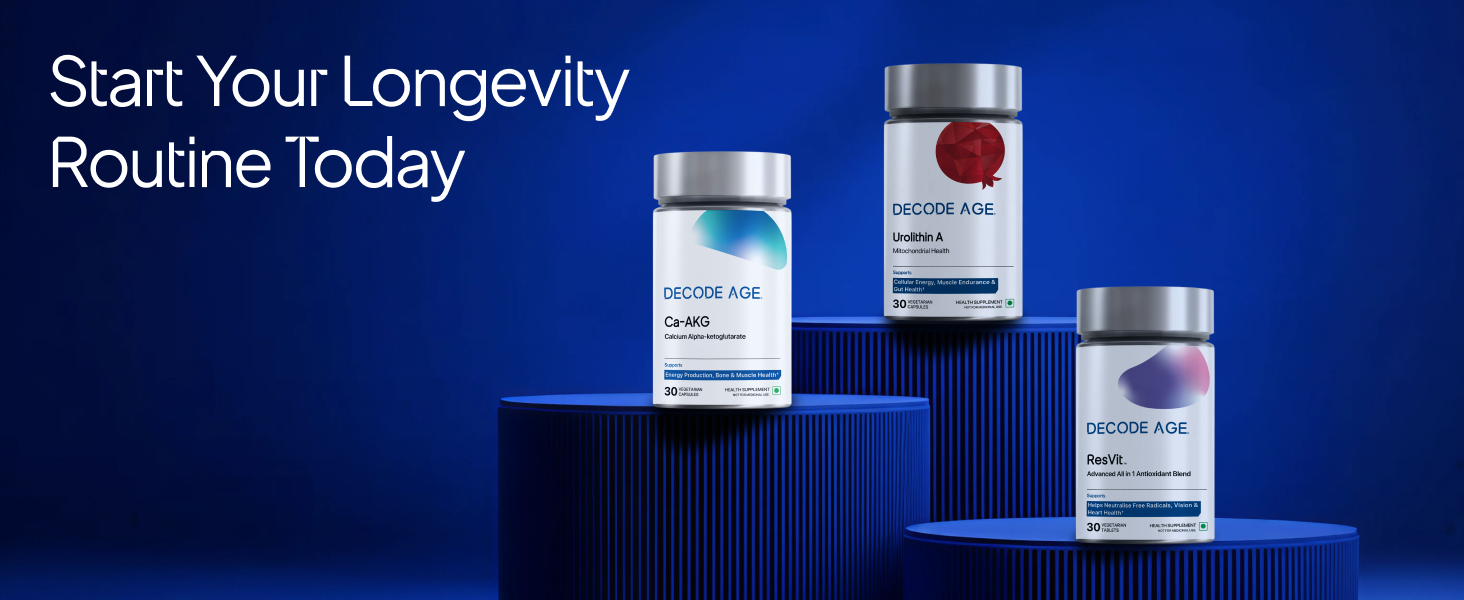 Decode Age Ca-AKG Supplement 500 mg – 99.9% Pure, Highly Bioavailable Calcium Alpha-Ketoglutarate for Bone Strength, Energy & Muscle Recovery – Clinically Tested, 30 Vegetarian Capsules