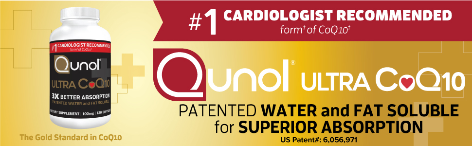 Qunol Mega CoQ10 UBIQUINOL, Superior Absorption, Patented Water- 120 Softgels