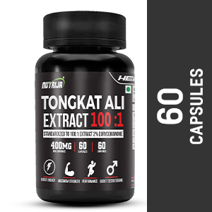 NutriJa Longjack 100:1 Extract 400mg Capsules | Standardized to 100:1 with active 1% Eurycomanone (60 Capsules)