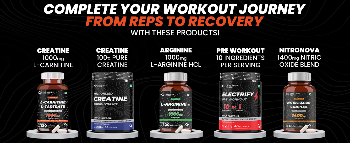 Carbamide Forte L Carnitine Tablets For Men & Women | L-Carnitine TabletsTo Support Energy, Recovery & Metobolism |Helps Convert Fat Into Energy - 120 Capsules
