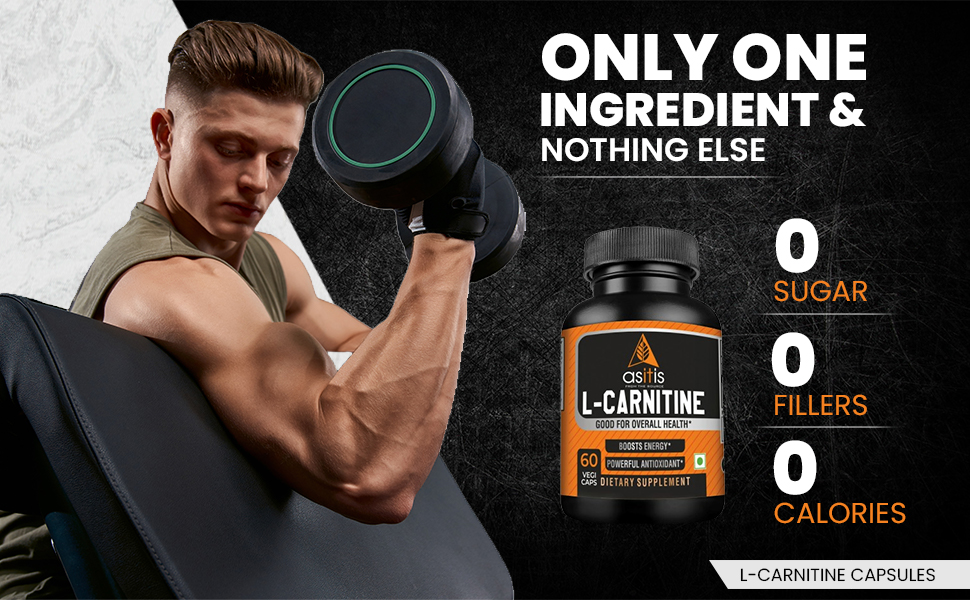 AS-IT-IS One L-Carnitine L-Tartrate 500mg Capsules for All Ages Adults; Supplement to Support Energy, Recovery & Metabolism, Support Lean Goals - 90 Capsules
