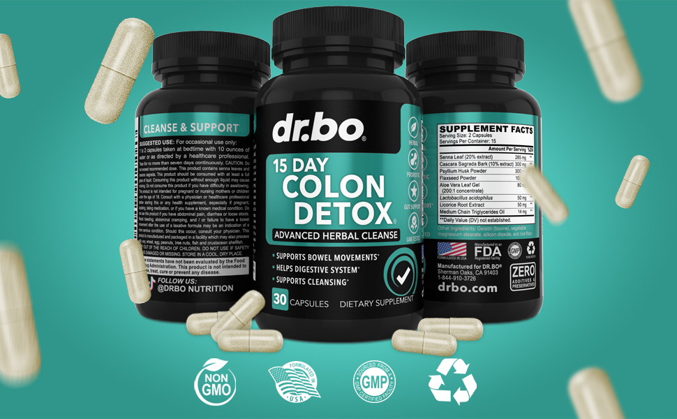 Colon Cleanser Detox for Weight Flush - 15 Day Intestinal Cleanse Pills & Probiotic - Fast Natural Laxative for Constipation Relief - Bowel Movement Supplements for Stomach Bloating, Gut Loss Support