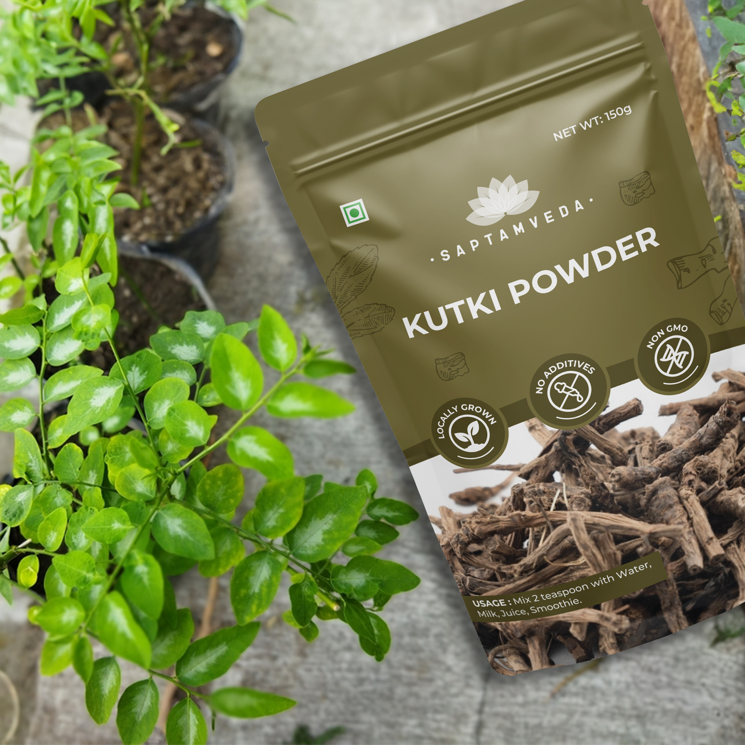 SAPTAMVEDA Premium Kutki Powder, 150 Gm - Liver Support & Detox (Pack of 1)