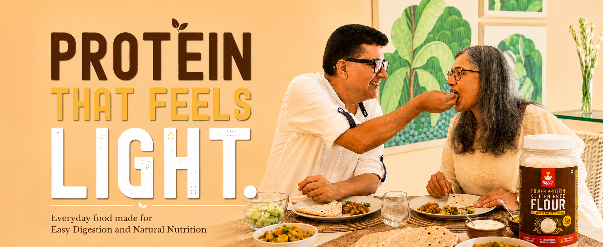 Nutty Yogi Power Protein Cheela - 1.2kg | 26g Protein Per 100g | Ready in Under 10 Minutes | Naturally Gluten-Free | No Added Sugar & Preservatives | Made With Real Whole Grains