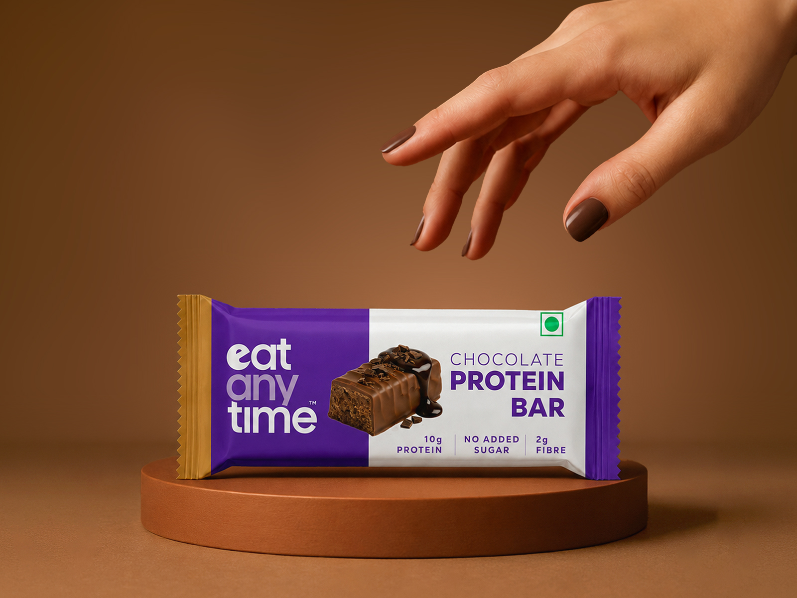 EAT Anytime Chocolate Protein Bar | No Added Sugar | 10g Protein per bar | Gut friendly | Low Calorie | Pack of 10 bar