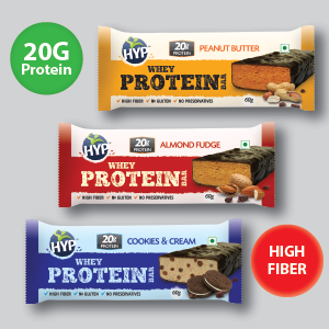 HYP Sugarfree Variety Pack - 8 Bars (2 Oats Brownie+ 2 Espresso+ 2 Berry Burst+ 2 Coconut Almond)