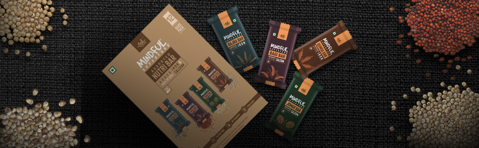 Eat Anytime Multigrain Millet Energy Bars, 24 Bars | High Protein, High Fiber, No Added Sugar | Gluten Free Granola Bars with Ragi, Jowar, Dark Chocolate | Healthy Snack (600g) | Pack of 2