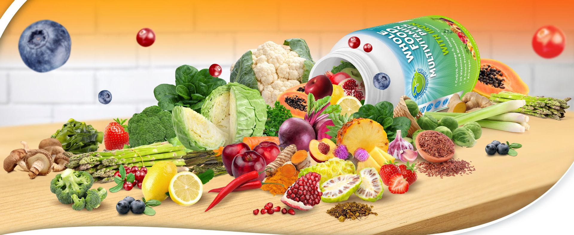 Whole Food Multivitamin With Iron plus Probiotics, Enzymes, CoQ10 & more
