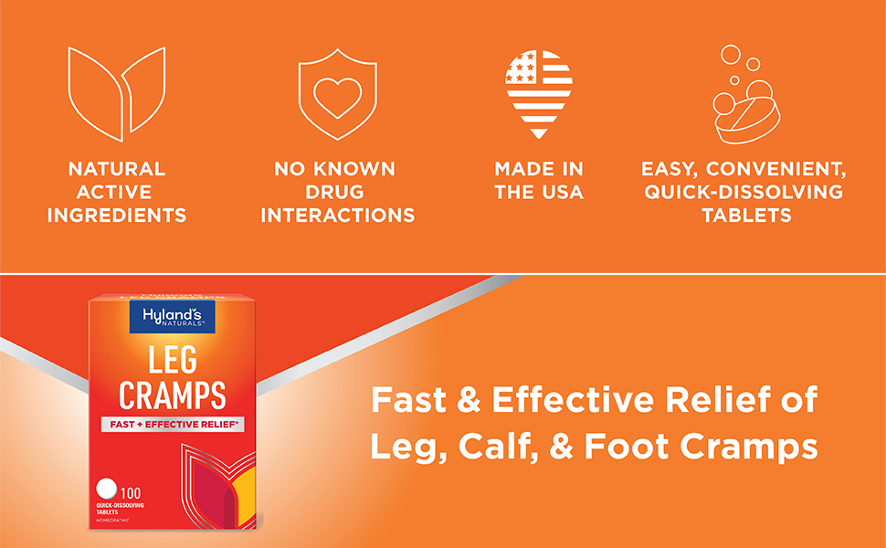 Hyland's Leg Cramps, Fast Relief of Leg, Calf, and Foot Cramps, 100ct
