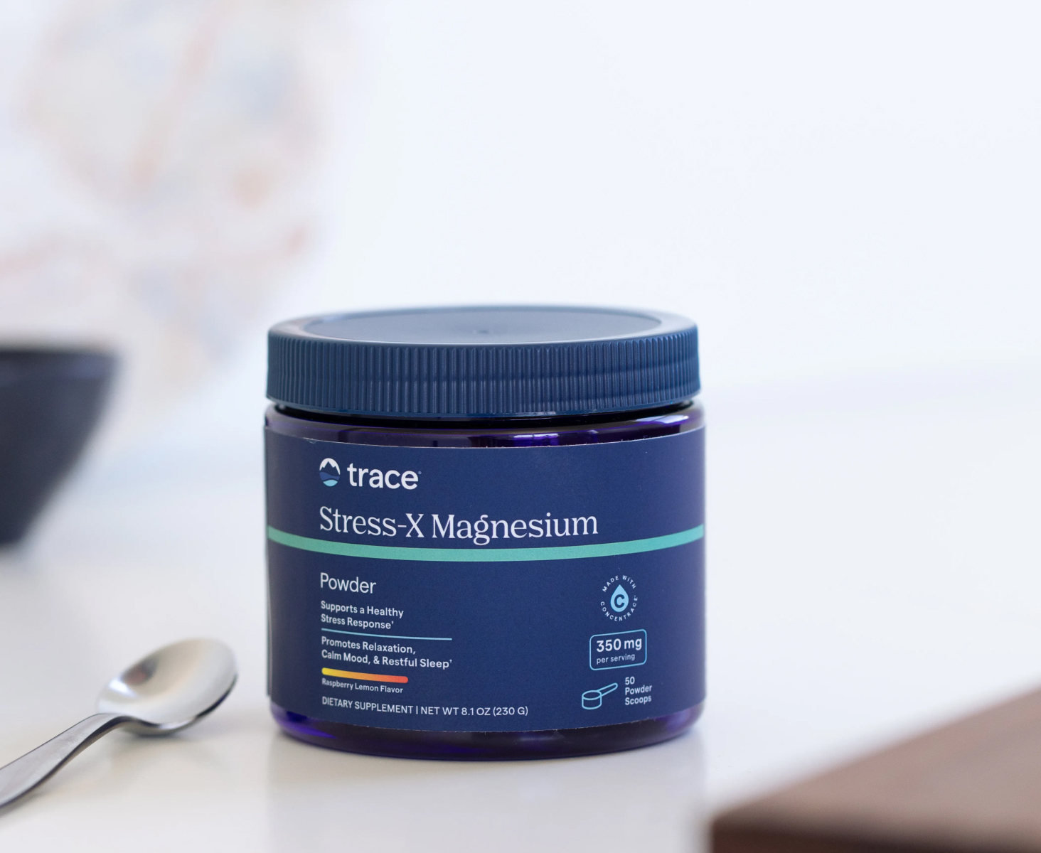 Trace Minerals Stress-X Magnesium Powder, 350mg, Raspberry Lemon, 8.1 oz