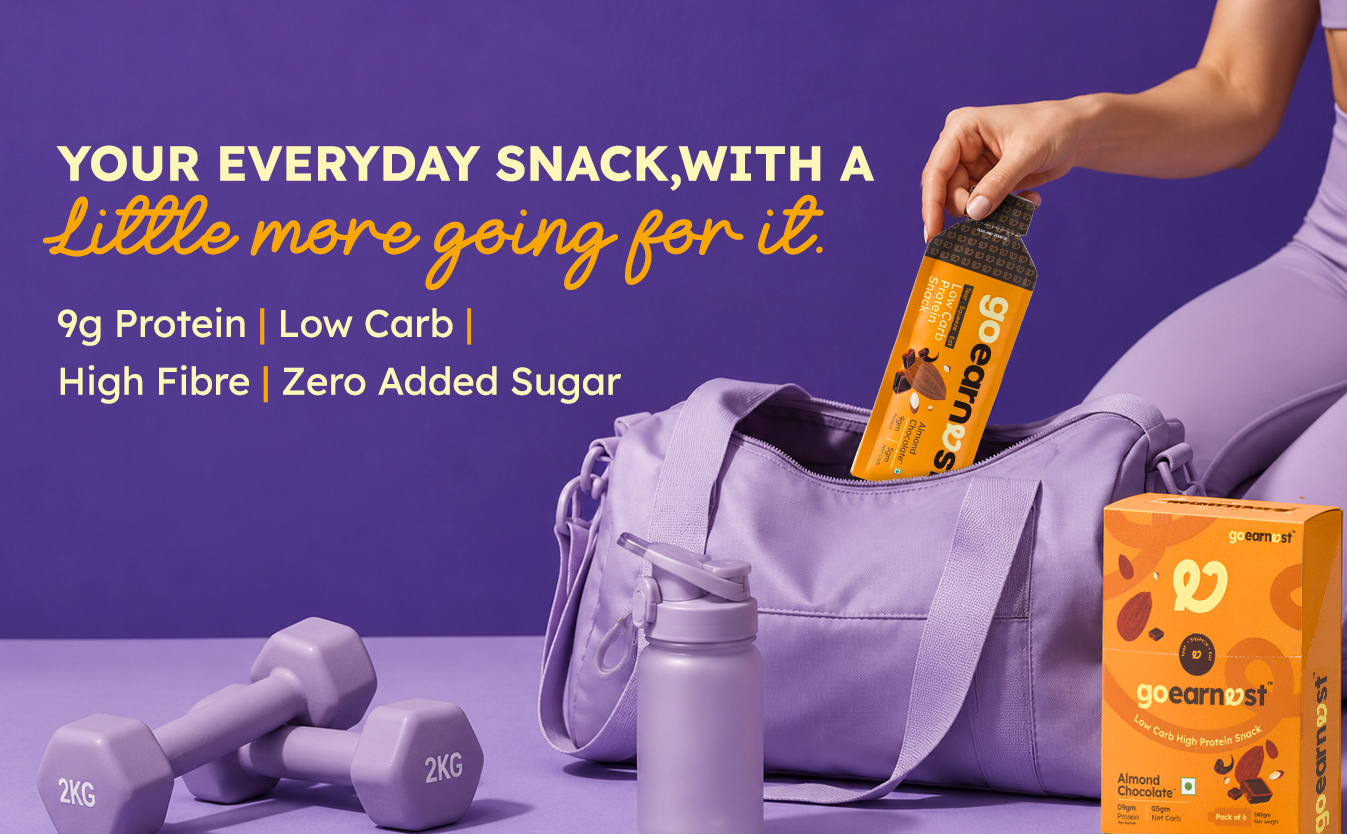 Goearnest Almond Chocolate Low Carb, High Protein Snack | 9g Protein, 5g Net Carbs | No Added Sugar, High Fibre, Gluten Free | 30g