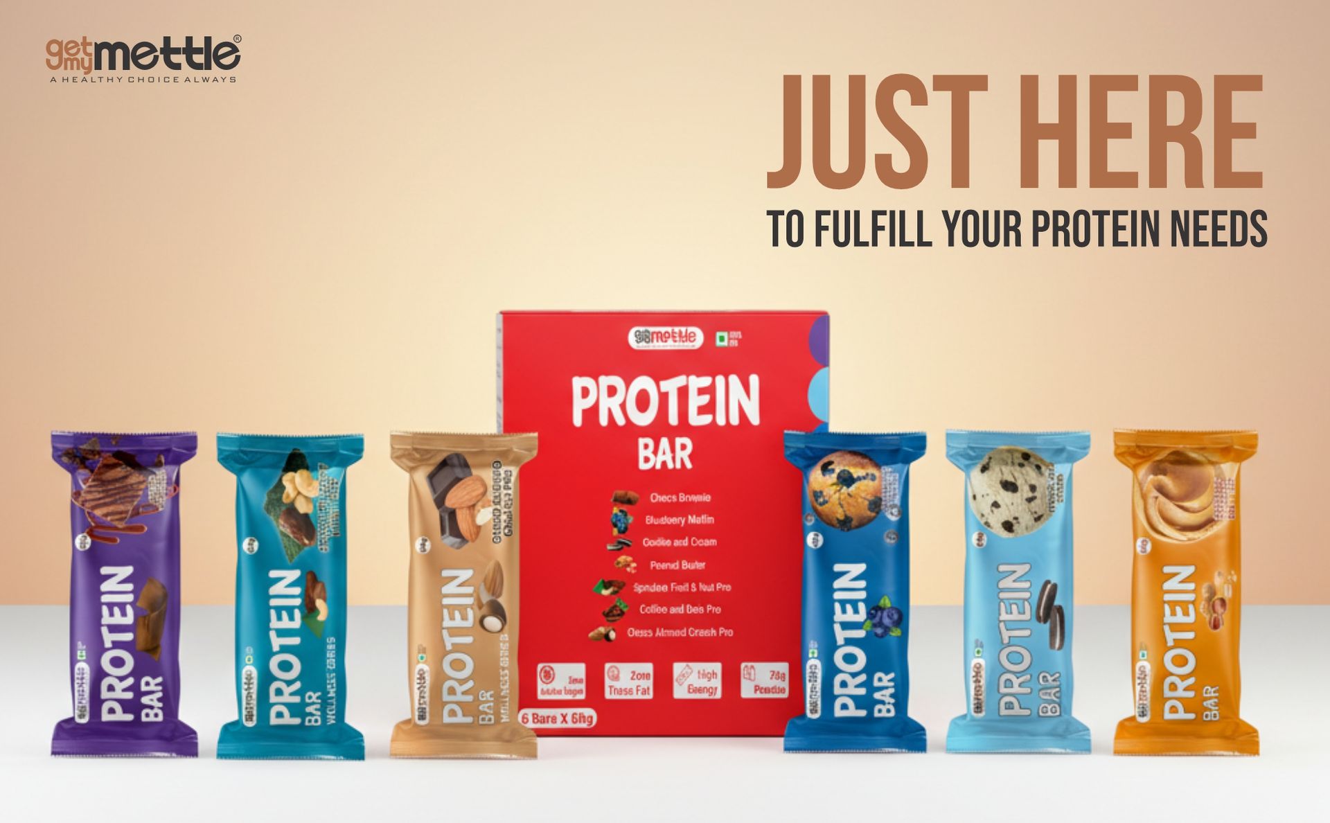 Mettle Assorted Protein bar |Each 30g Bar | All Flavor In one Box | Protein Bars (180g, Assorted Box)