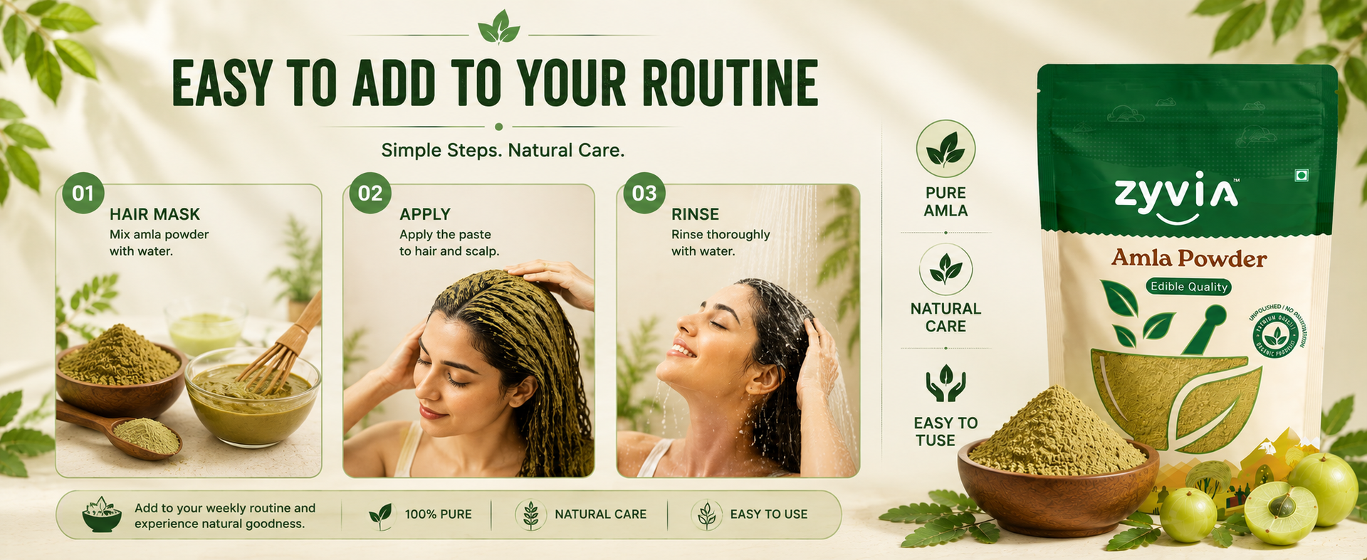 Pure Amla Powder for Hair Growth 250g | Ideal for Hair, Eating & Skin