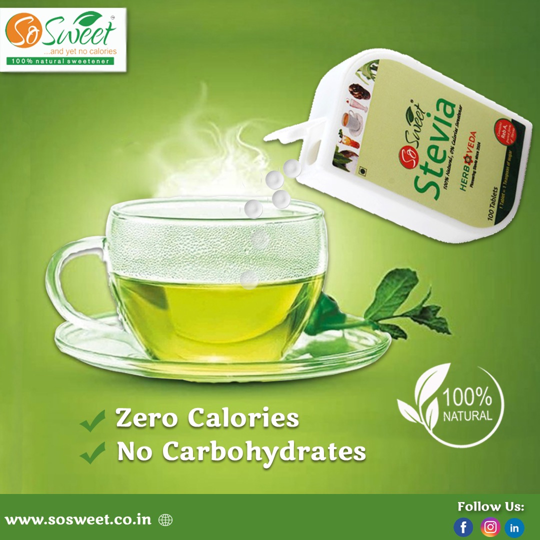 So Sweet Stevia Tablets Sugar Free Natural Zero Calorie Sweetener (Pack of 2, 600 Tablets)