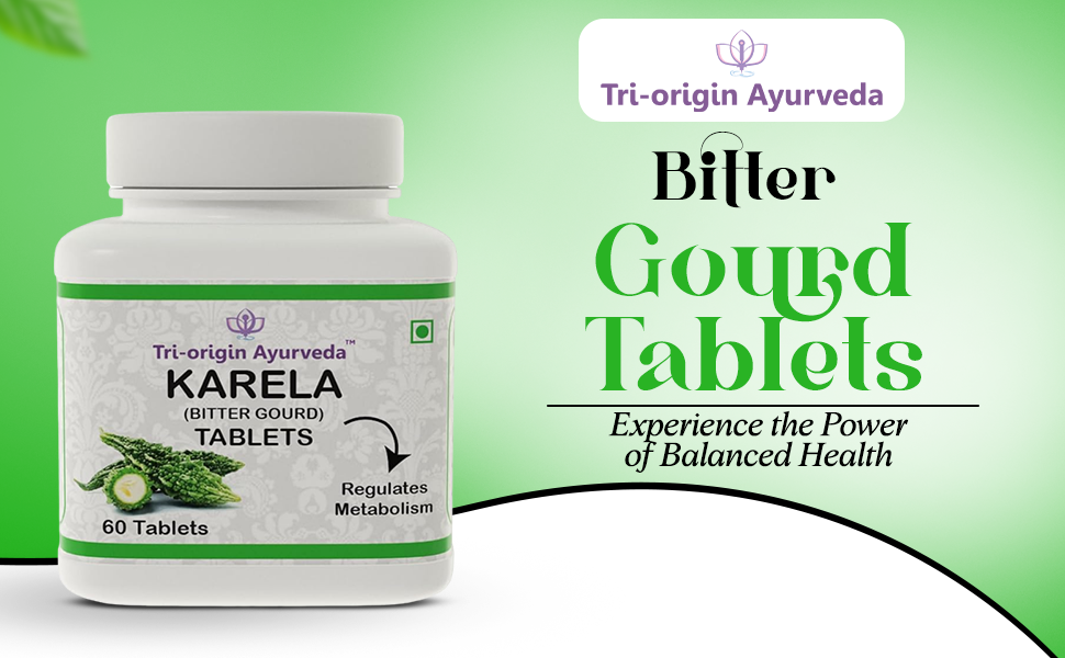 Tri-Origin Ayurveda Karela (Momordica Charantia/Bitter Gourd) Tablets, 60 Tabs
