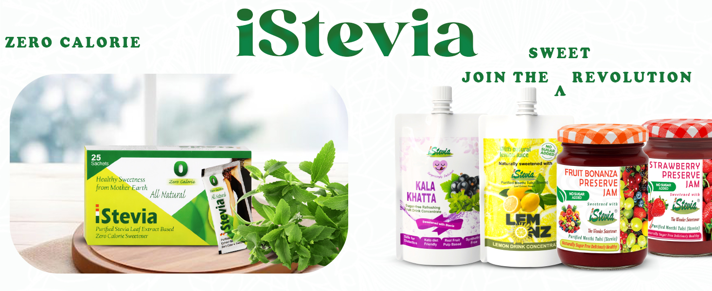 iStevia Sugar Free Powder Sachets | 100% Natural & Diabetic Friendly Sweetener | Vegan Zero Calorie Guilt free Sugar | 100 Stevia Sachets pack of 2 | 200 Servings