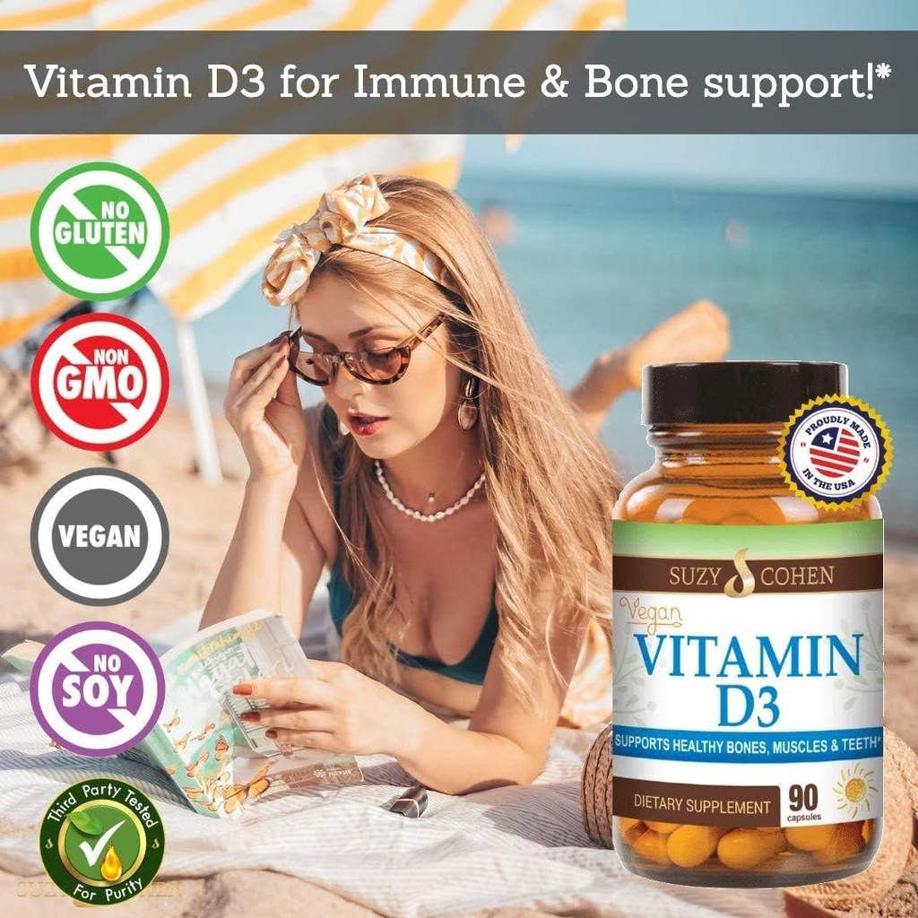 Script Essentials Vegan Vitamin D3 5,000 IU for Healthy Muscle Function, Bone Health, and Immune Support - Non-GMO, Gluten Free and Kosher Certified - 90 Servings 3
