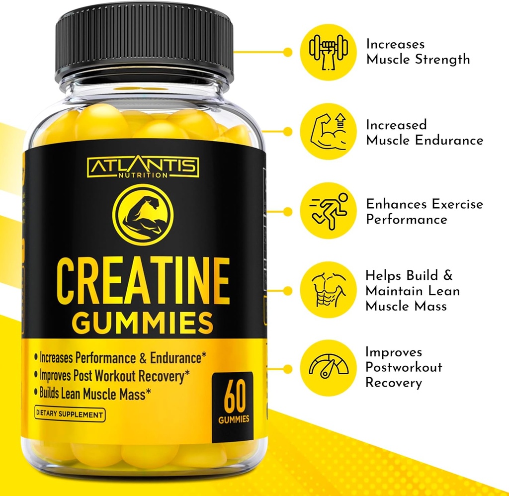 Atlantis Nutrition Tart Cherry 60 Gummies + Creatine 2-Pack (120 Gummies) 4
