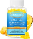 Calcium Magnesium Zinc Gummies for Adults & Kids,Sugar Free Calcium Citrate Supplement,High Absorption Magnesium Glycinate Gummies with Vitamin D3 & K2 - Bone & Muscle & Immune Health(60 Count) 2