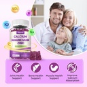 2 Pack Calcium Magnesium Zinc Gummies with Vitamin C D3 K2, Calcium Gummies for Bone, Muscle, Calm & Zzz Support, High Absorption Formula with Magnesium Zinc Potassium, Elderberry Flavored 120 Cts 5