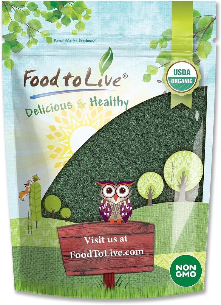Food to Live Organic Chlorella Powder, 4 Pounds — Non-GMO, Kosher, Raw Green Algae, Vegan Superfood, Bulk, Pure Vegan Green Protein, Rich in Vitamins and Minerals, Great for Drinks, Broken Cell Wall 2