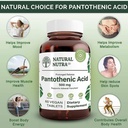 Natural Nutra Time Release Pantothenic Acid 500 mg, Vitamin B5 Supplement Helps Break Down Fat and Carbohydrates, Metabolism and Energy, Improve Muscle Health, 60 Vegetarian Tablets (2 Pack) 4