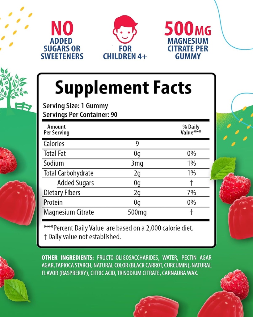 Magnesium Gummies for Kids & Adults - Calm Magnesium Chews - Magnesium Citrate Chewable Supplement for Mood & Muscle Support 4