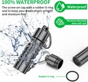 Small Pill Box,(2 Pack) Keychain Pill Holder Portable Mini Travel Pill Container Metal Case Bottle with Keyring 4