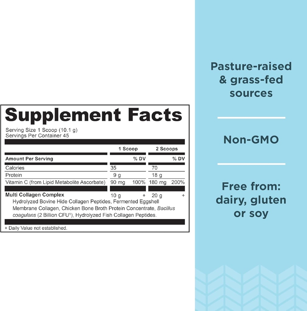 Ancient Nutrition Multi Collagen Protein Powder Unflavored 45 Servings + Multi Collagen Protein Powder Vanilla 45 Servings 3