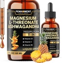 11in1 Magnesium L-Threonate Liquid Drops with Ashwagandha, Vitamin D3, Vitamin C, Vitamin B6, and 6 More - Brain Support - Pineapple Flavor - 2 FL OZ for Full 2-Month 2
