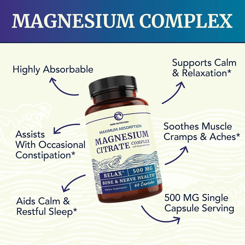Vitamin D3 K2 5000 IU (60ct) & Magnesium Citrate 500 MG (60ct) | Immune System, Strong Bones, Calm, Relaxation, Digestion & Muscle Support | Non-GMO 5
