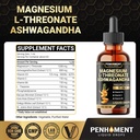 11in1 Magnesium L-Threonate Liquid Drops with Ashwagandha, Vitamin D3, Vitamin C, Vitamin B6, and 6 More - Brain Support - Pineapple Flavor - 2 FL OZ for Full 2-Month 3