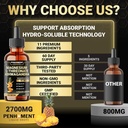 11in1 Magnesium L-Threonate Liquid Drops with Ashwagandha, Vitamin D3, Vitamin C, Vitamin B6, and 6 More - Brain Support - Pineapple Flavor - 2 FL OZ for Full 2-Month 6