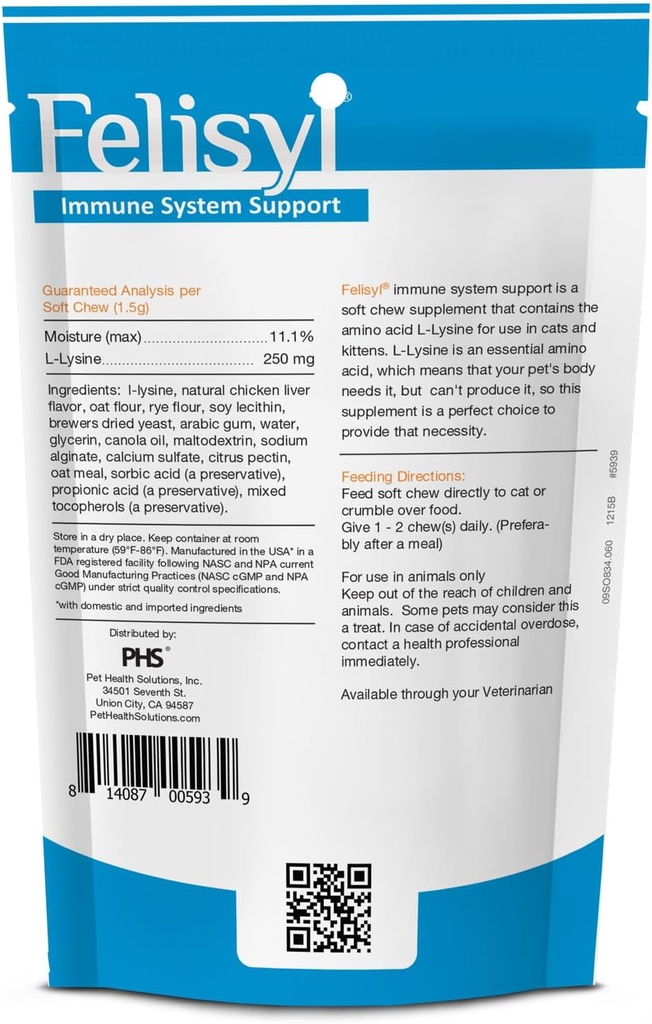 L-Lysine Soft Chews for Cats (60 Soft Chews) – Supports Immune, Respiratory, and Eye Health. Eases Sneezing, Runny Nose, and Watery Eyes. Tasty Salmon Flavor - (3 Pack) 4