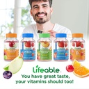 Lifeable Men's Probiotic 10 Billion + Collagen & Biotin, Gummies Bundle - Great Tasting, Vitamin Supplement, Gluten Free, GMO Free, Chewable Gummy 6