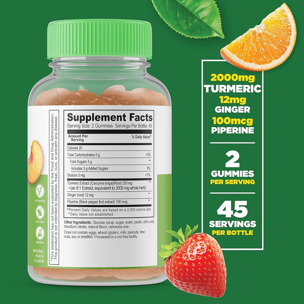 Lifeable Turmeric Curcumin + Collagen & Biotin, Gummies Bundle - Great Tasting, Vitamin Supplement, Gluten Free, GMO Free, Chewable Gummy 3