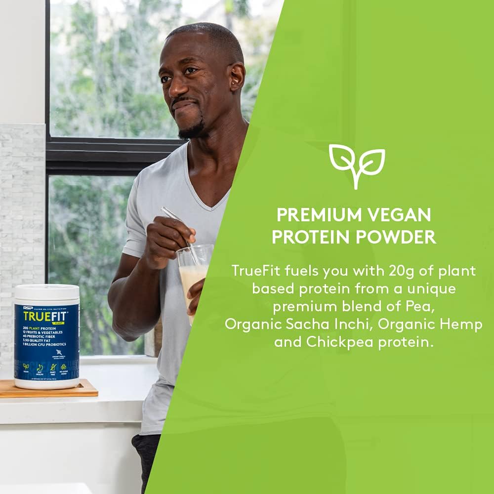 RSP TrueFit Vegan Protein Powder Meal Replacement Shake, Plant Based Protein + Organic Fruits & Veggies, Fiber & Probiotics, Gluten Free, Dairy Free 5