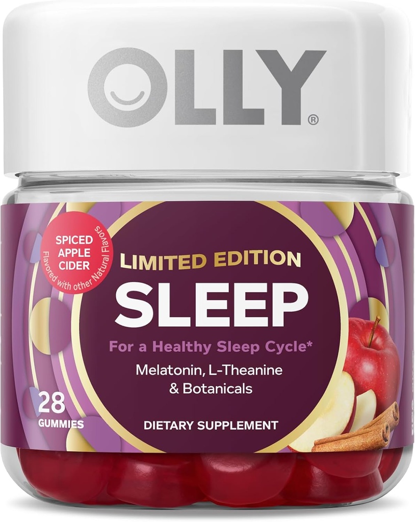 OLLY Sleep Gummy, Limited Edition, Melatonin, L-Theanine, Botanicals, Spiced Apple Cider - 28ct 2
