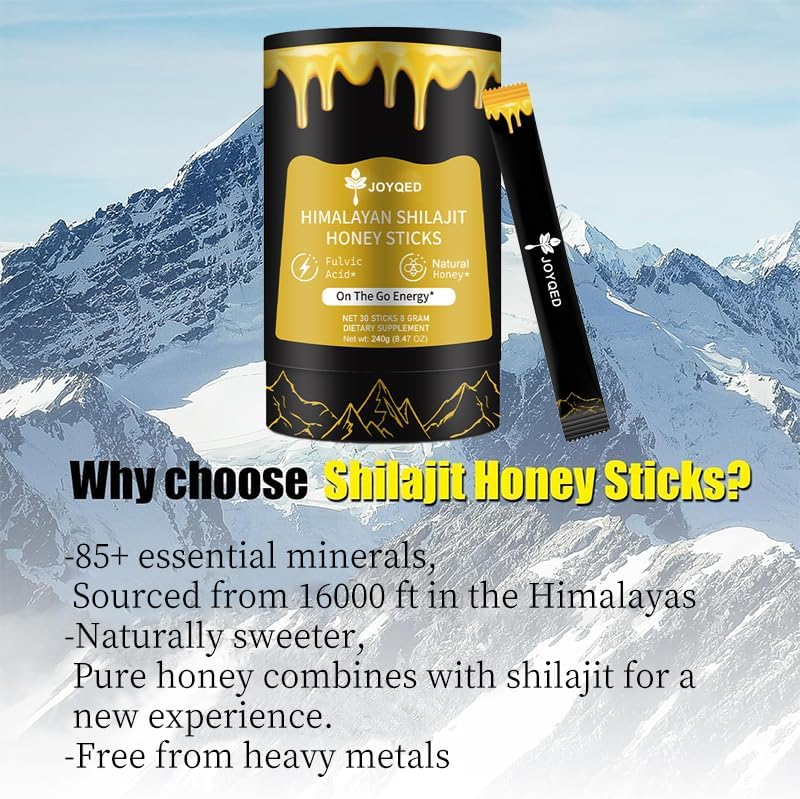 Pure Himalayan Shilajit Sticks with Natural Honey & Saffron, Easy to Consume,Shilajit Sticks for Energy Support, Vitality,Immune,85+ Trace Minerals, Fulvic Acid for Men & Women- 30 Sticks (1) 4