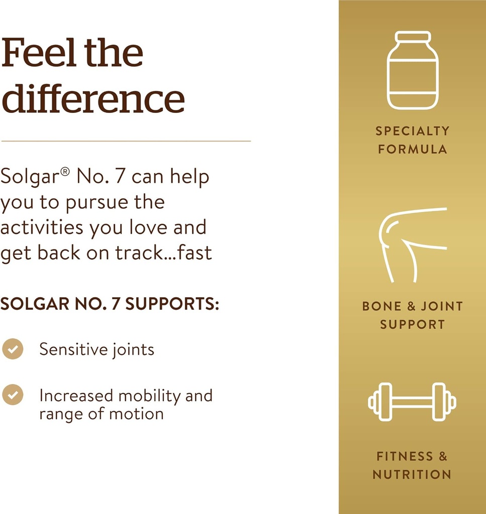 Solgar No. 7, 60 Vegetable Capsules - Joint Support & Comfort - Increased Mobility & Flexibility - Supplement for Men & Women - With Ester-C Vitamin C - Gluten-Free, Non GMO, Dairy Free - 60 Servings 6
