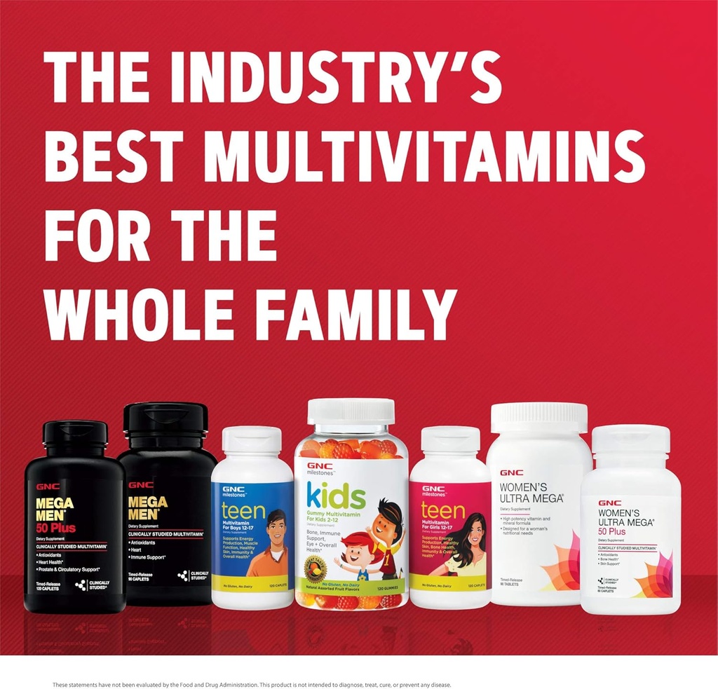 GNC Mega Men 50 Plus Daily Multivitamin for Men | Supports Memory Function, Prostate, and Heart Health | 60 Count 6
