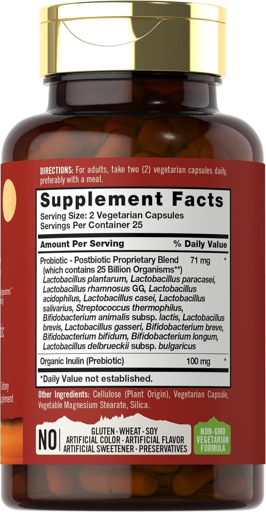 Carlyle Prebiotic, Probiotic & Postbiotic | 25 Billion CFU | 50 Powder Pills | Men and Women's Digestive Health | Vegetarian and Non-GMO Supplement 3