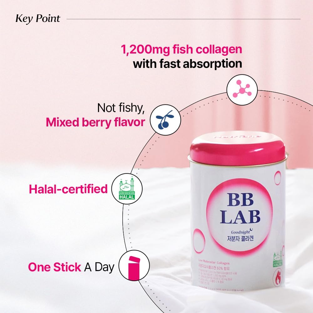 [Collagen+VIT C] K-Best Good Night Collagen, Retinol C, Powder Stick Korean Marine Collagen, Fish Collagen, Retinol Vitamin C, Fast Absorption, Fruit Flavored 3